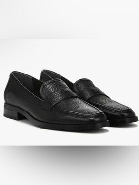 Black Leather Penny Loafers for Men